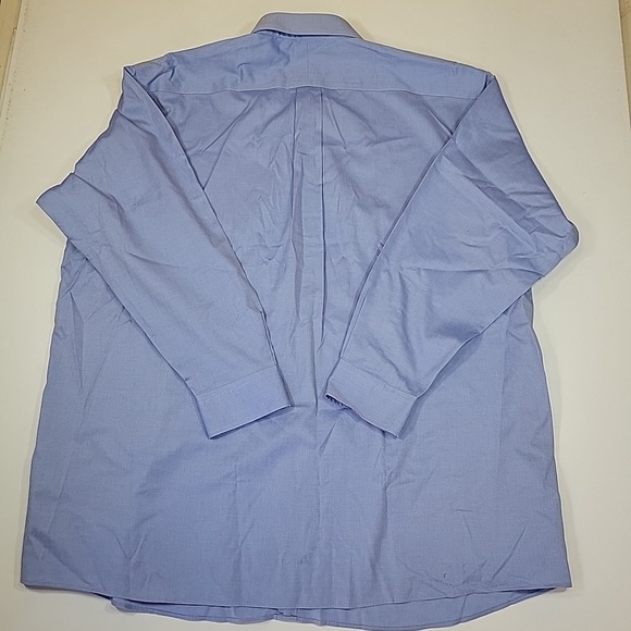 Jos A Bank Traveler Dress Shirt 18 - 35 Traditional Fit Stretch Blue Long Sleeve - Picture 7 of 8